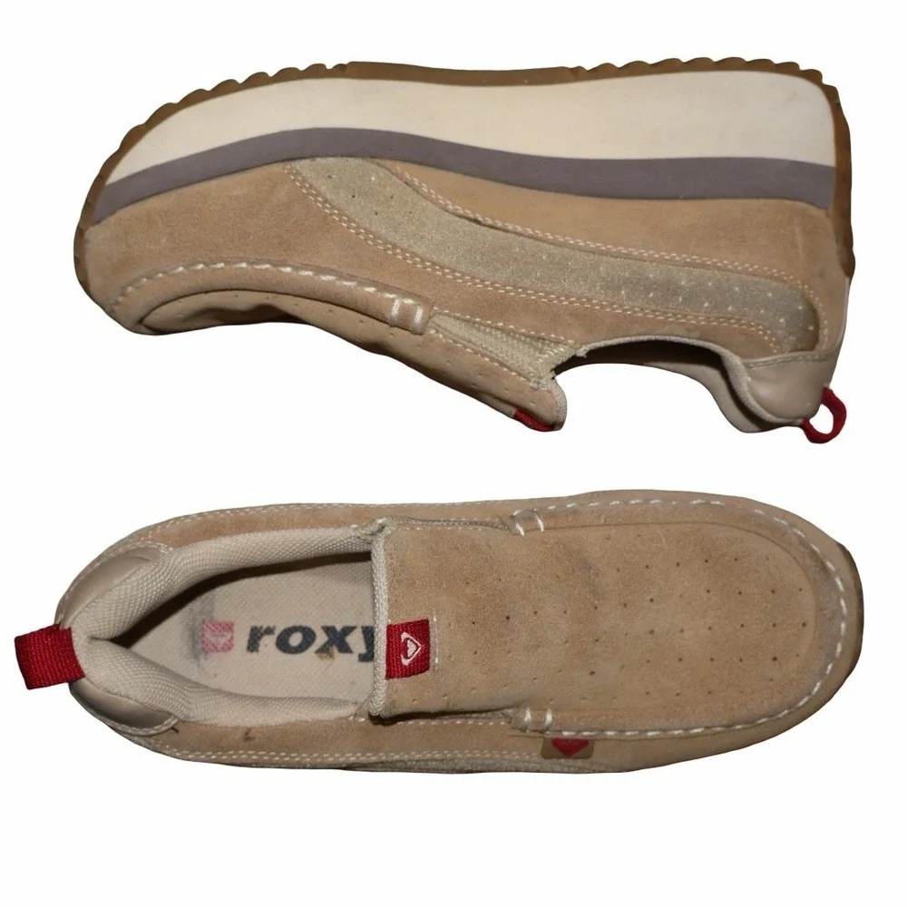 Y2K Roxy Rambler‎ Leather Chunky Platform Slip On Sneakers Womens 8